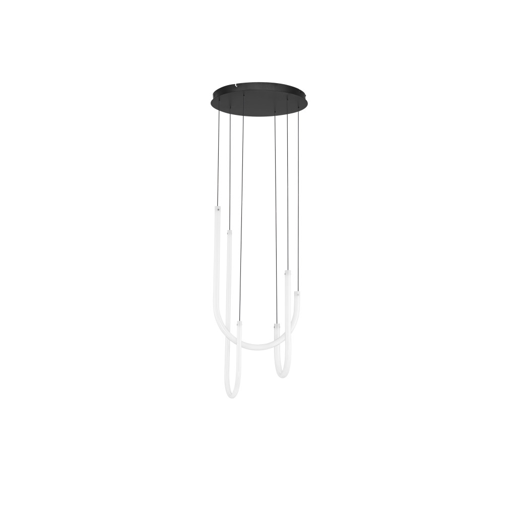 Lustra Nova Luce Topaz, negru mat, LED, 40W, 2800 lumeni, 3000K, D.41 cm, 9100151