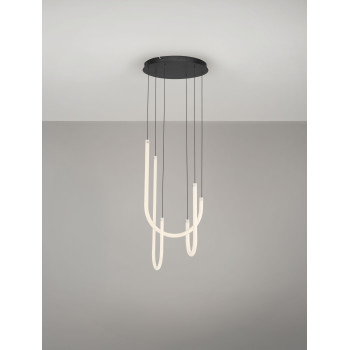 Lustra Nova Luce Topaz, negru mat, LED, 40W, 2800 lumeni, 3000K, D.41 cm, 9100151