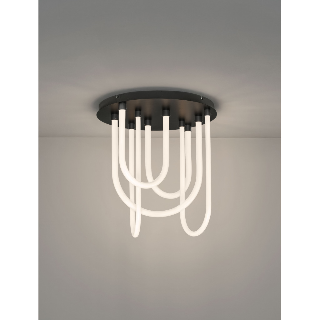 Plafoniera Nova Luce Topaz, negru mat, LED, 55W, 3850 lumeni, 3000K, D.50 cm, 9100152