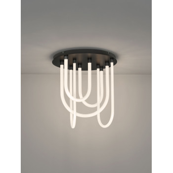 Plafoniera Nova Luce Topaz, negru mat, LED, 55W, 3850 lumeni, 3000K, D.50 cm, 9100152
