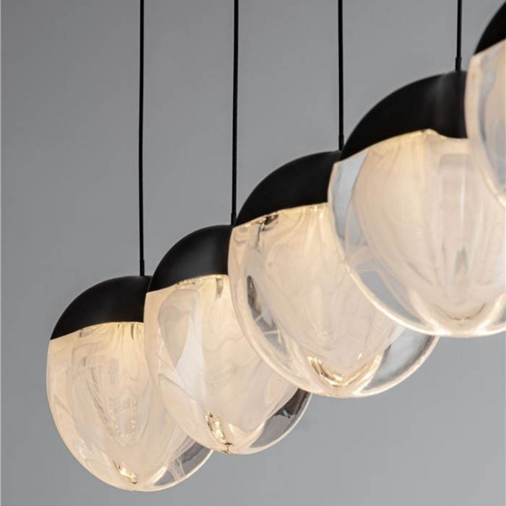 Lustra Nova Luce Alicia, negru mat, LED, 25W, 1575 lumeni, alb cald 3000K, L.96 cm, 9124114
