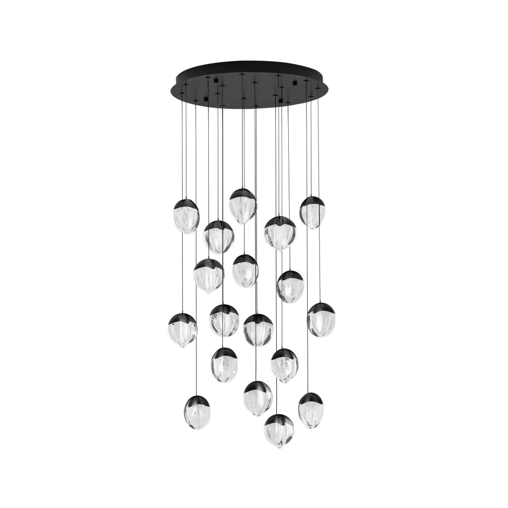Lustra Nova Luce Alicia, negru mat, LED, 90W, 5670 lumeni, alb cald 3000K, D.63 cm, 9124116