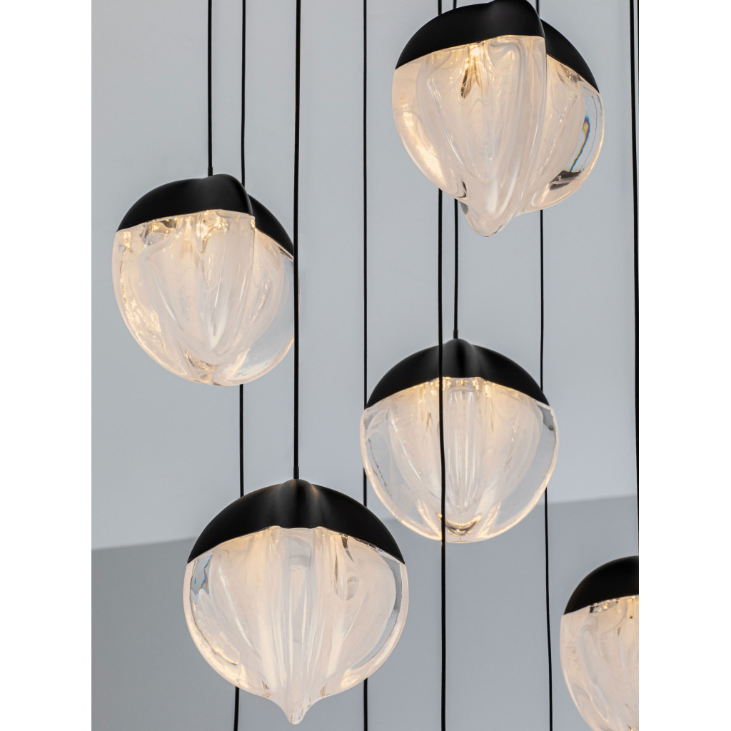 Lustra Nova Luce Alicia, negru mat, LED, 90W, 5670 lumeni, alb cald 3000K, D.63 cm, 9124116