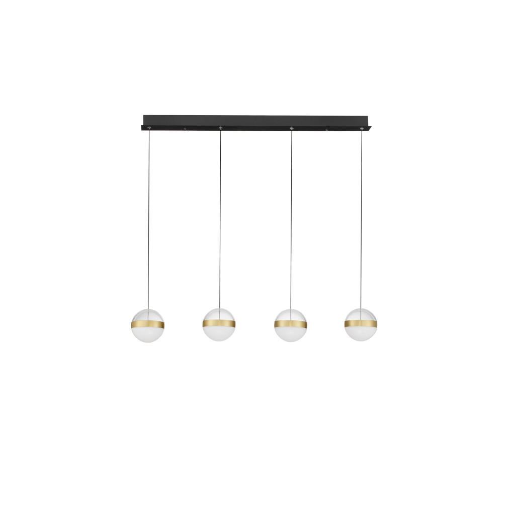 Lustra Nova Luce Alaz, alama, LED, 36W, 1592 lumeni, alb cald 3000K, L.90 cm, 9124120