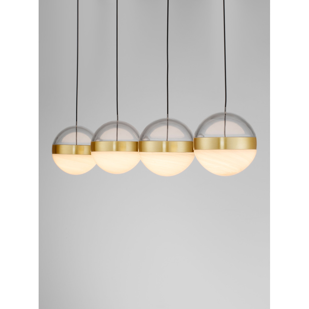 Lustra Nova Luce Alaz, alama, LED, 36W, 1592 lumeni, alb cald 3000K, L.90 cm, 9124120
