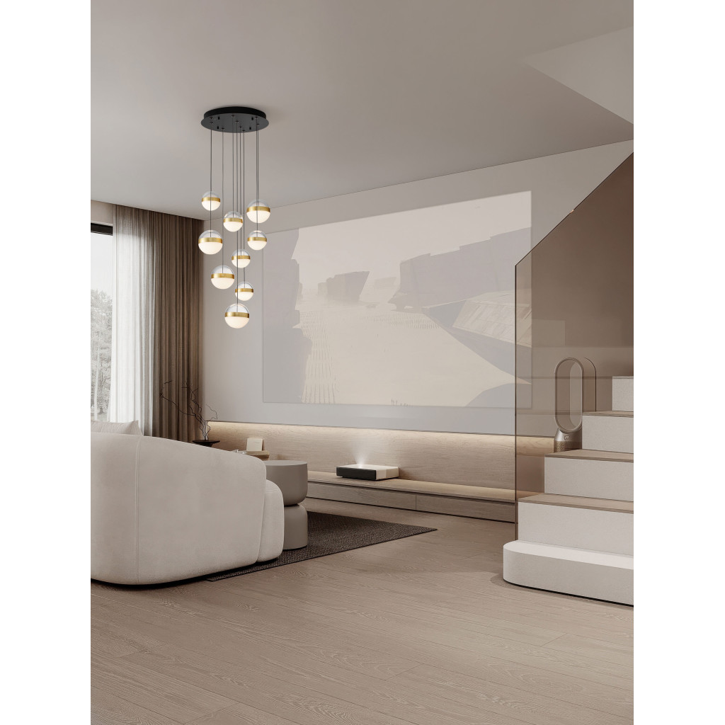 Lustra Nova Luce Alaz, alama, LED, 81W, 3582 lumeni, alb cald 3000K, D.51 cm, 9124121