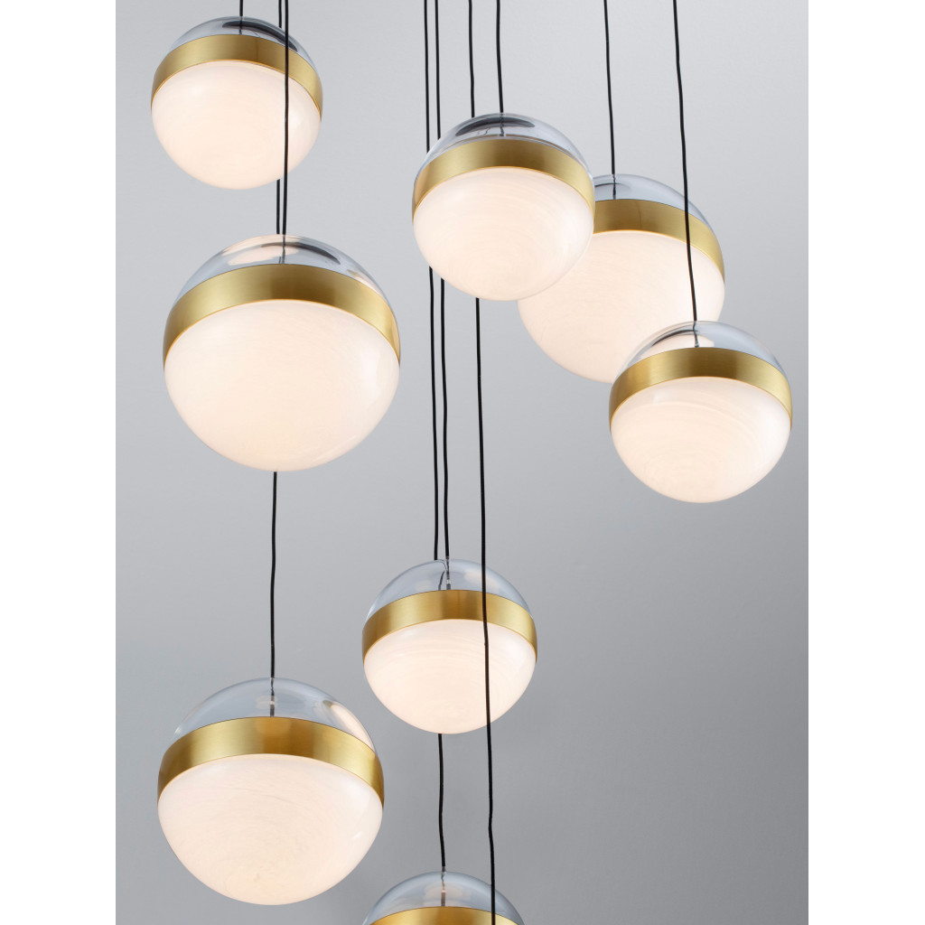 Lustra Nova Luce Alaz, alama, LED, 81W, 3582 lumeni, alb cald 3000K, D.51 cm, 9124121