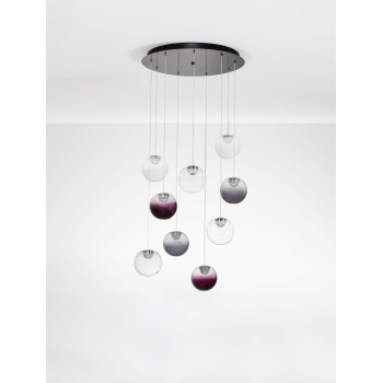 Lustra Nova Luce Silenzio, negru periat, LED, 46W, 2914 lumeni, alb cald 3000K, D.50 cm, 9190213