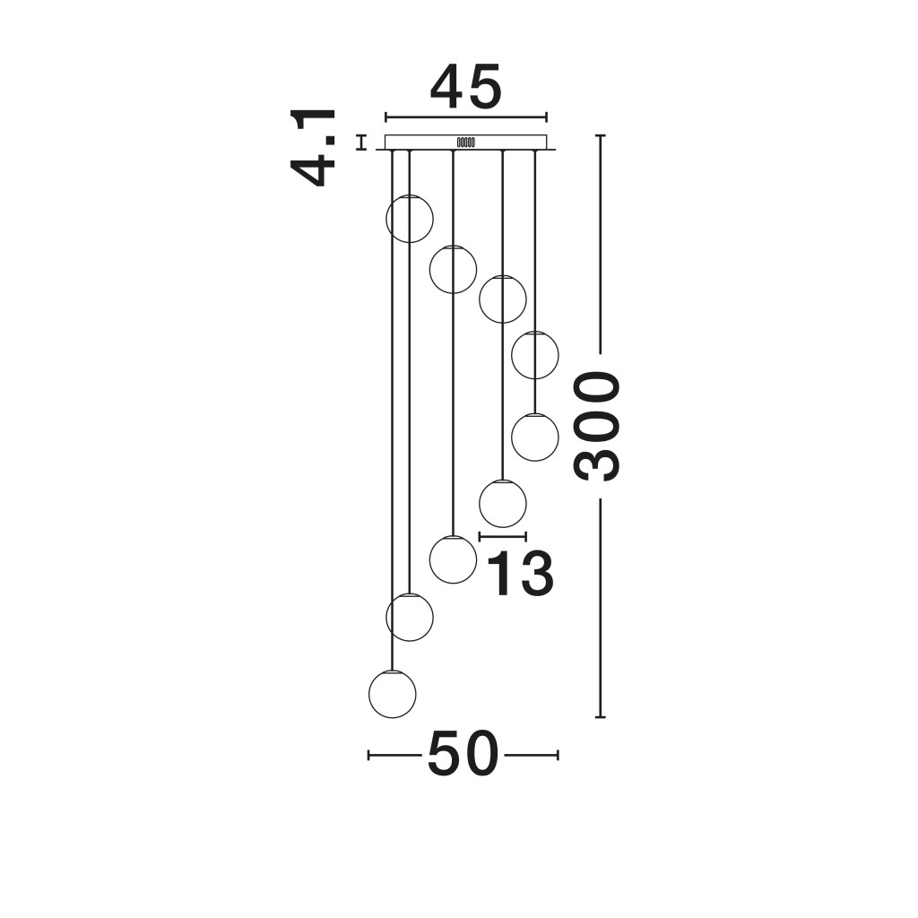 Lustra Nova Luce Silenzio, negru periat, LED, 46W, 2914 lumeni, alb cald 3000K, D.50 cm, 9190213