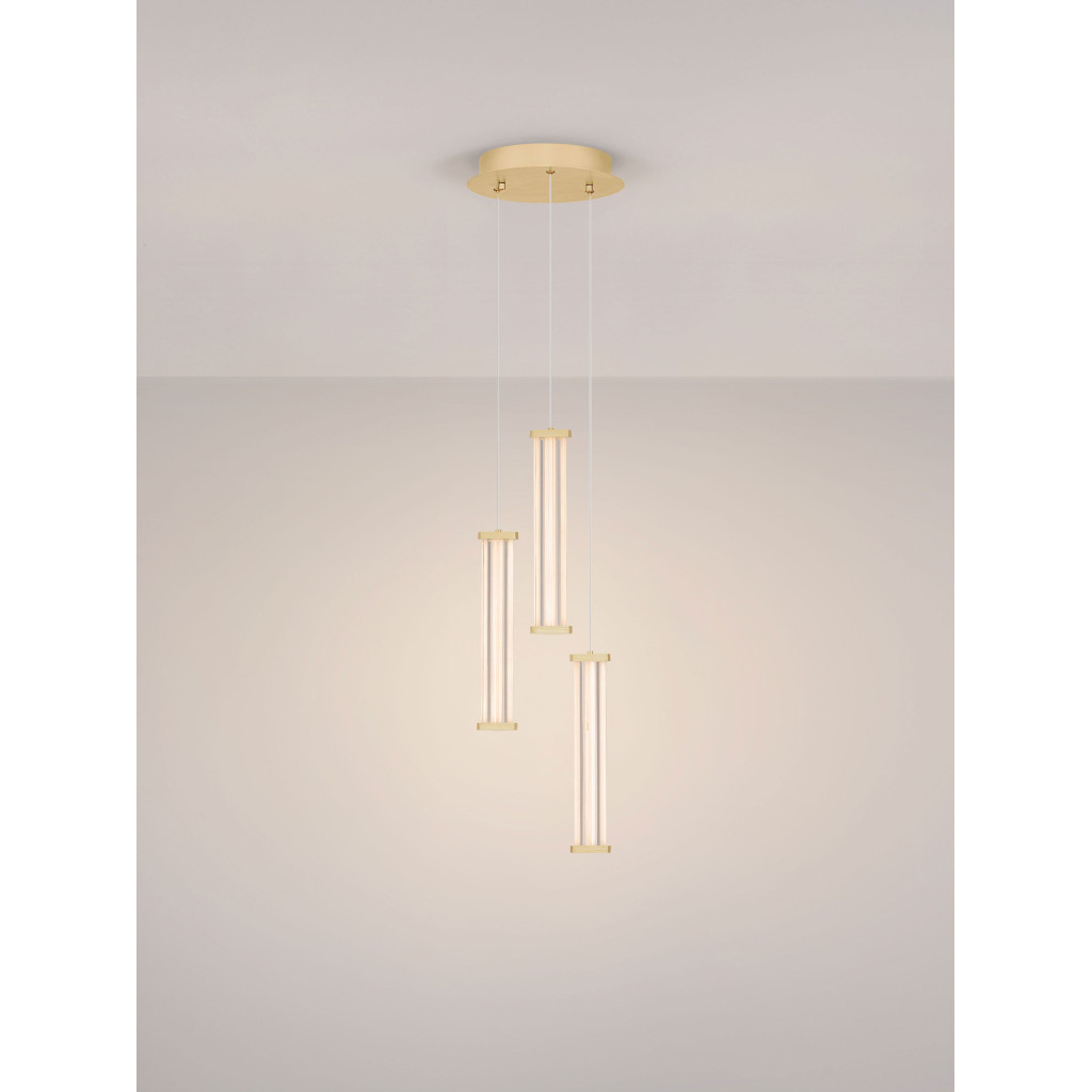 Lustra Nova Luce Pheme, auriu, LED, 13W, 910 lumeni, alb cald 3000K, D.25 cm, 9214136