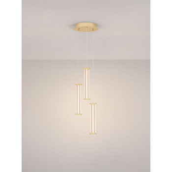 Lustra Nova Luce Pheme, auriu, LED, 13W, 910 lumeni, alb cald 3000K, D.25 cm, 9214136