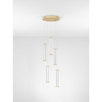 Lustra Nova Luce Pheme, auriu, LED, 21W, 1470 lumeni, alb cald 3000K, D.32 cm, 9214138
