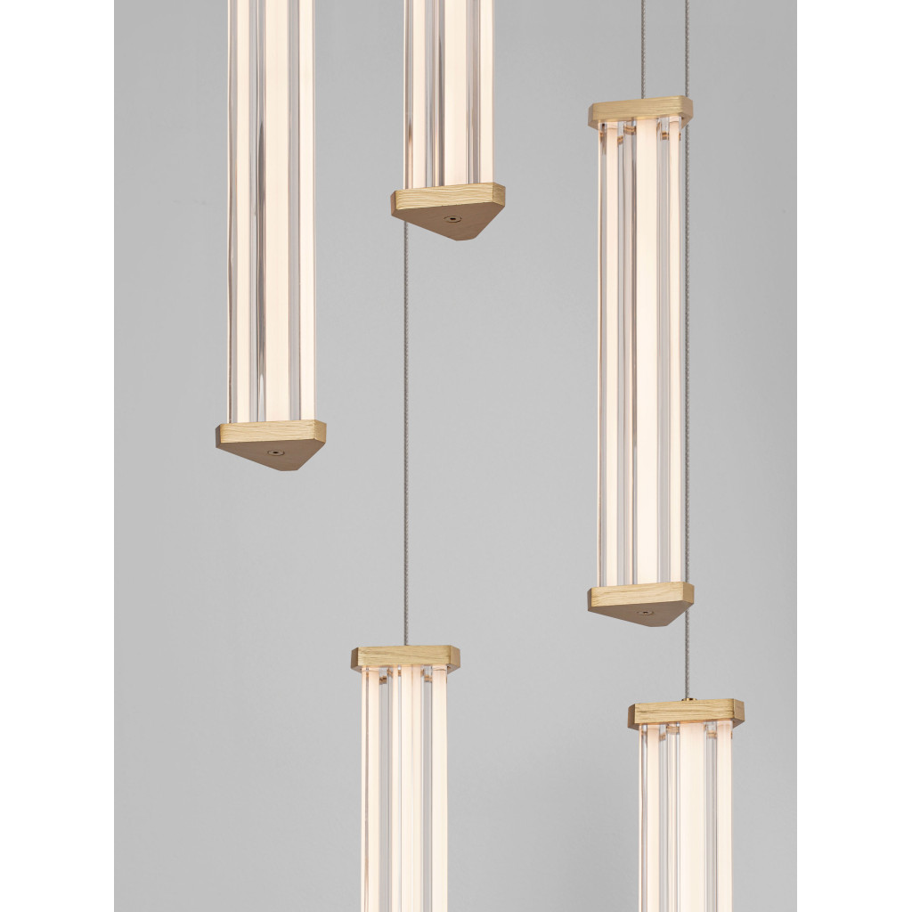 Lustra Nova Luce Pheme, auriu, LED, 21W, 1470 lumeni, alb cald 3000K, D.32 cm, 9214138