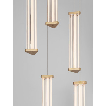 Lustra Nova Luce Pheme, auriu, LED, 21W, 1470 lumeni, alb cald 3000K, D.32 cm, 9214138