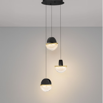 Lustra Nova Luce Dorin, marmura neagra, LED, 18W, 1206 lumeni, 3000K, D.38 cm, 9214172