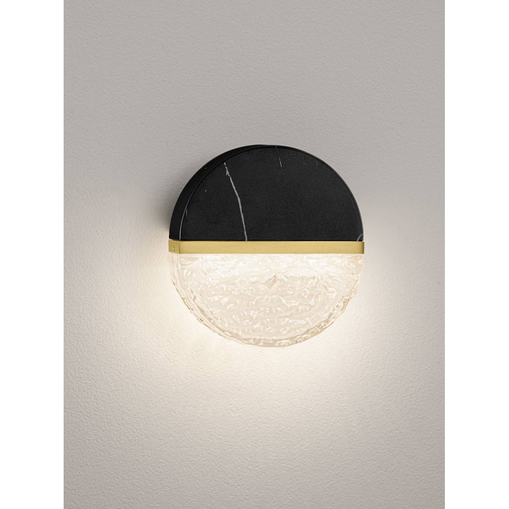 Aplica Nova Luce Dorin, marmura neagra, LED, 7W, 431 lumeni, 3000K, D.16 cm, IP44, 9214182