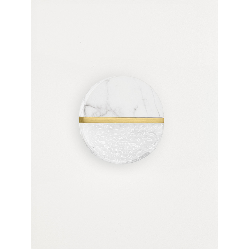 Aplica Nova Luce Dorin, marmura alba, LED, 7W, 431 lumeni, 3000K, D.16 cm, IP44, 9214196