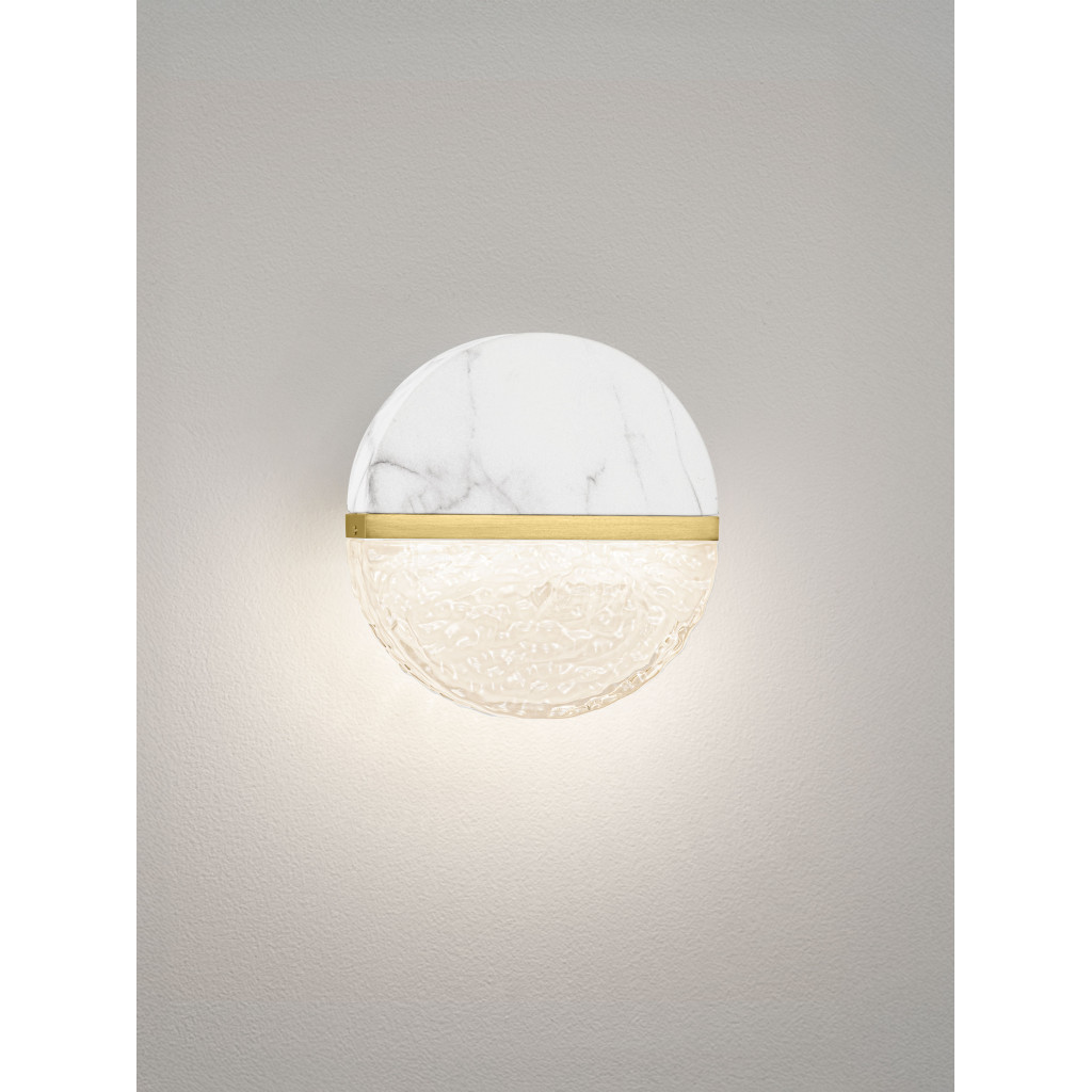 Aplica Nova Luce Dorin, marmura alba, LED, 7W, 431 lumeni, 3000K, D.16 cm, IP44, 9214196
