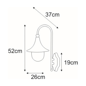 Aplică de exterior K-8130 BLACK - BOSTON, Kaja Lighting, Negru