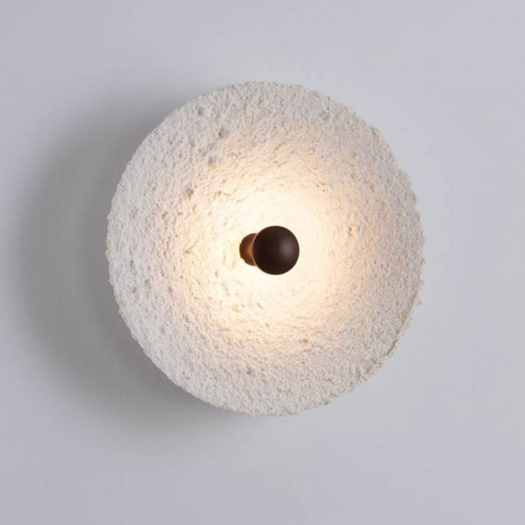 Aplica Nova Luce Velina, aspect piatra alba, LED, 5W, 310 lumeni, 3000K, D.30 cm, 9070634