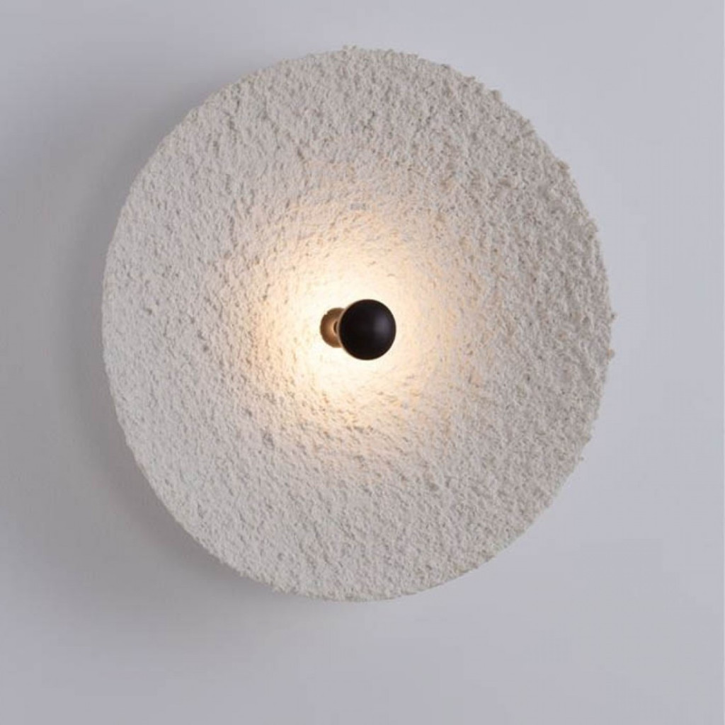 Aplica Nova Luce Velina, aspect piatra alba, LED, 5W, 310 lumeni, 3000K, D.40 cm, 9070635
