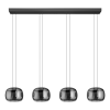 Eglo - Lustră LED reglabilă Hortunas 390433, suspendată pe cablu 4xLED/5,8W/230V negru/fumuriu