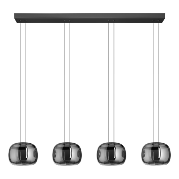 Eglo - Lustră LED reglabilă Hortunas 390433, suspendată pe cablu 4xLED/5,8W/230V negru/fumuriu
