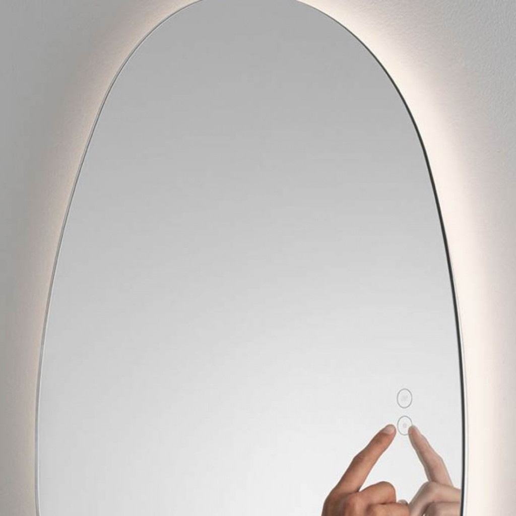 Oglinda pentru baie Lorin, forma organica, LED, 37W, 754 lumeni, alb cald 3000K, IP44, 9006116