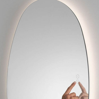 Oglinda pentru baie Lorin, forma organica, LED, 37W, 754 lumeni, alb cald 3000K, IP44, 9006116
