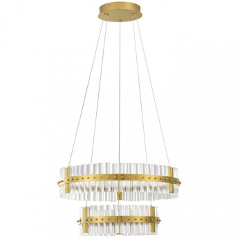 Suspensie Nova Luce Olimpia, auriu, LED, 67W, 5709 lumeni, alb cald 3500K, D.60 cm, 9019735