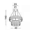 Suspensie Nova Luce Olimpia, auriu, LED, 67W, 5709 lumeni, alb cald 3500K, D.60 cm, 9019735