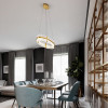 Suspensie Nova Luce Olimpia, auriu, LED, 45W, 4402 lumeni, alb cald 3500K, L.90 cm, 9019736