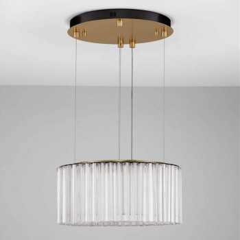 Suspensie Nova Luce Nol, alama antica, LED, 49W, 3185 lumeni, 3000K, D.68 cm, 9333201
