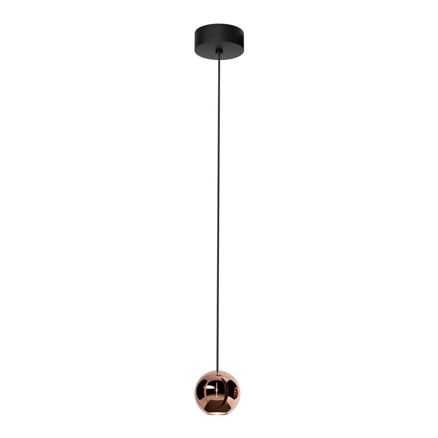 Suspensie de interior Obo Art. 01-2805, Redo, LED 8.5W 3000K, Negru/Roz Gold