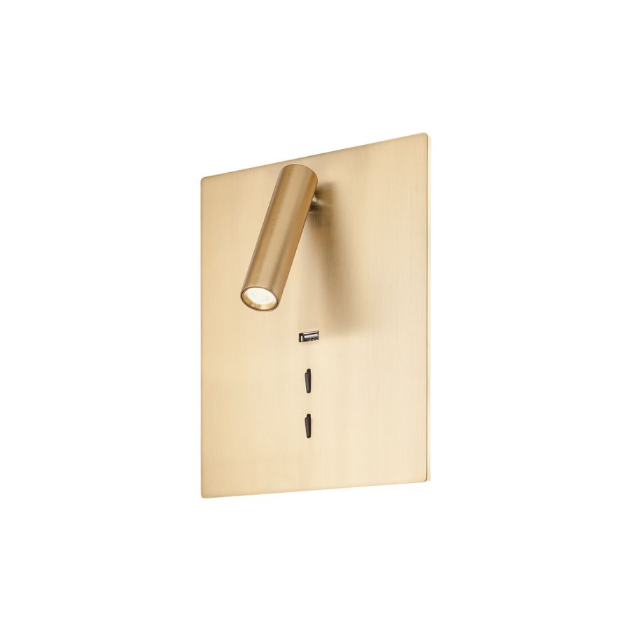 Aplică de interior Zen - Art. 01-2996, LED 19W USB 3000K BRASH BRONZE