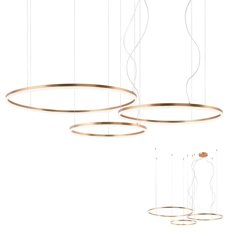 Suspensie de interior ORBIT Art. 01-1925-TRIAC, Redo, LED 163W 4000K D1000+800+600, Bronze