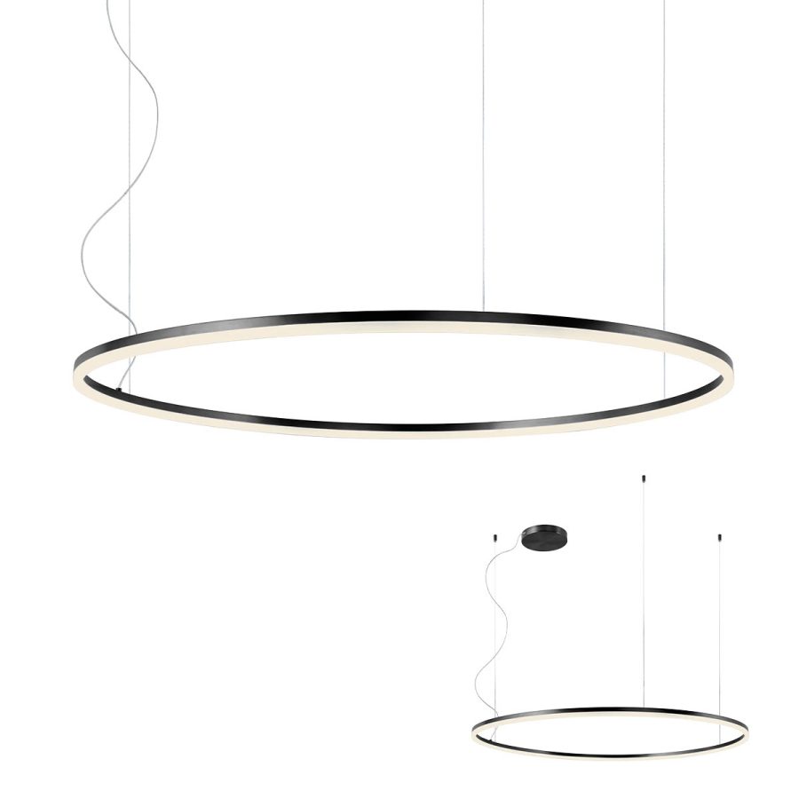 Suspensie de interior ORBIT Art. 01-1951-TRIAC, Redo, LED 84W 3000K D1200, Sand Black