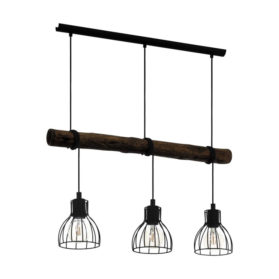 Lustră de interior HORNINGTOPS - Art. 43352, Eglo, Negru, natural