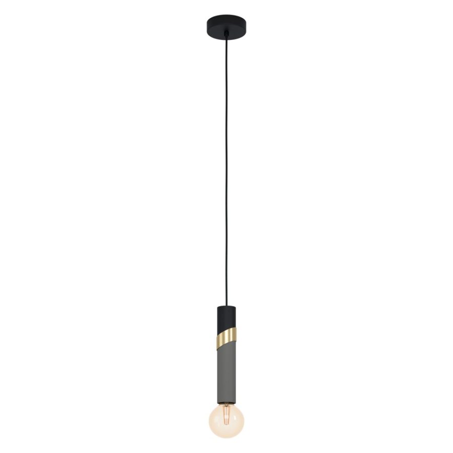 Lustră de interior CEDRAL - Art. 39935, Eglo, Negru, alamă periată, gri