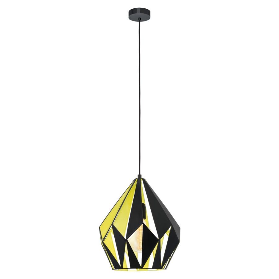 Pendul de interior CARLTON 1 - Art. 49256, Eglo, Negru, galben