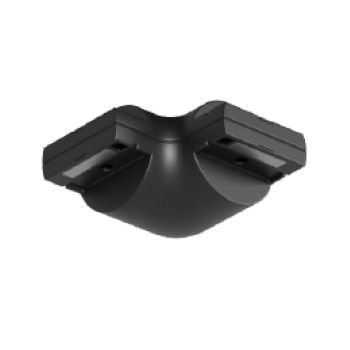 Conector la 90° pentru realizarea conexiunilor electrice și mecanice între două profile XROD 48V DC Negru