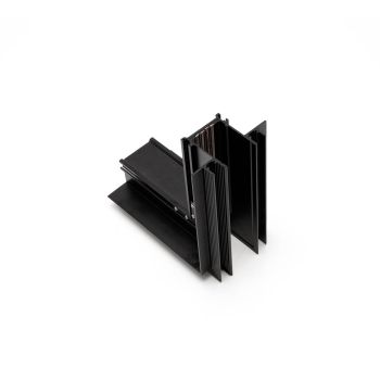 Conector XCLICK 90grd, unghi exterior, plane diferite 48V Negru