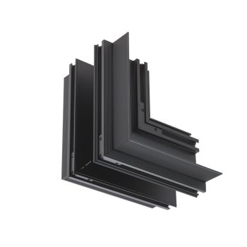 Conector XTRIM M 90grd, unghi exterior, plane diferite 48V Negru