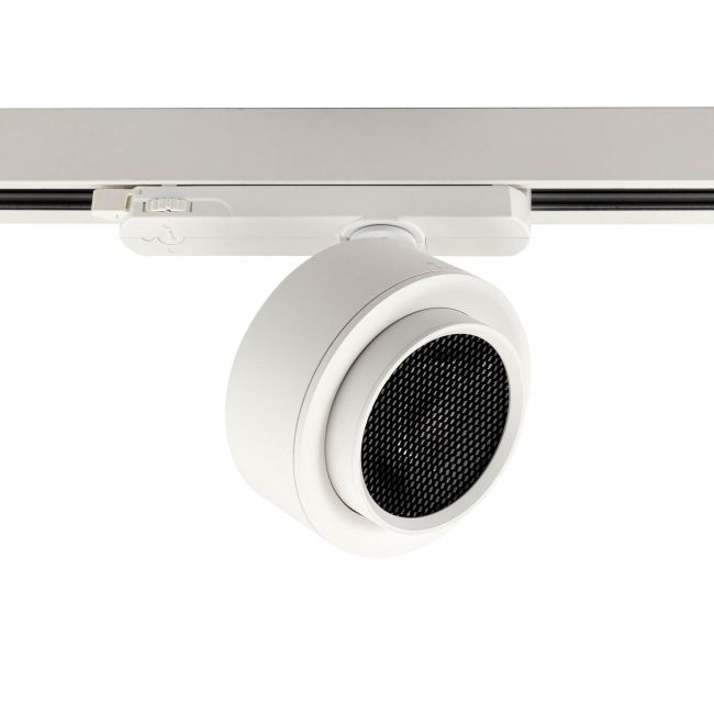 Proiector orientabil cu adaptor pentru şine cu 3 circuite XARTE 28W 220-240V 4000K CRI.90 15-45° Alb mat