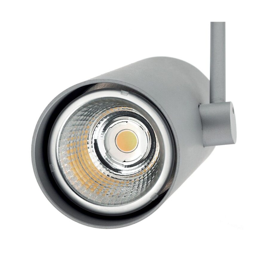 Miniproiector orientabil cu adaptor pentru șină cu un circuit model MINITRACK XMUSE, LED, 1x13W 220-240V 3000K CRI.83 50° Argintiu