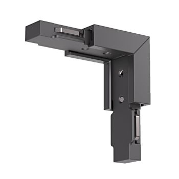 Element de structură cu montaj aparent, pentru conexiunea mecanică și electrică a două profile liniare la 90°, în plane diferite (unghi intern) XNEO 24V