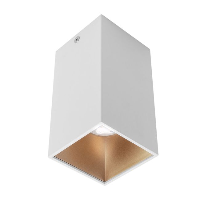 Plafonieră pătrată LED XNITRO GU10/PAR16 1x50W max. 230V AC Alb mat/Auriu