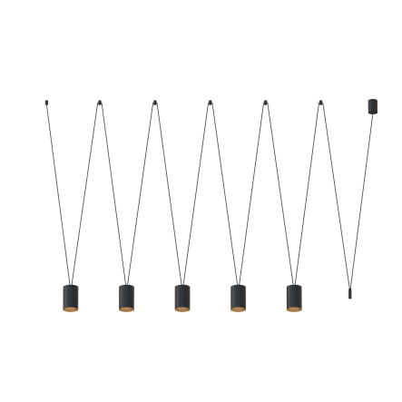 Suspensie de interior MORE TONE V - Art. 7817, Nowodvorski, Negru/Auriu