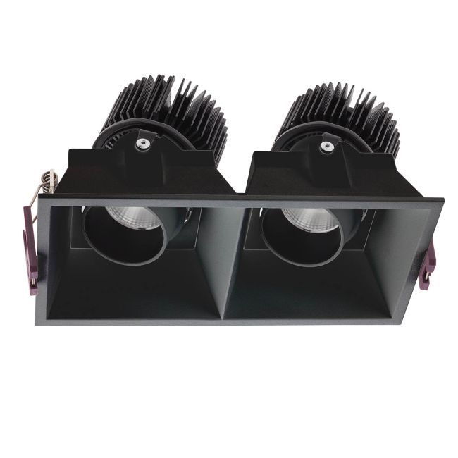 Corp de iluminat orientabil încastrat XARGO cu LED 2x10W 4000K CRI.90 UGR<16 38°, Negru