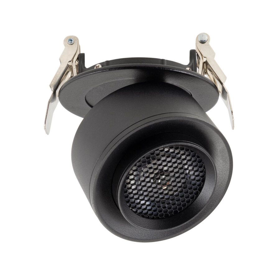 Plafonieră orientabilă rotundă XARTE pentru montaj semi încastrat 18W 4000K CRI.90 15-45°, Negru mat